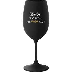 Giftela Šťastie si nekúpiš... ale môžeš si kúpiť víno! - čierny pohár na víno 350 ml Giftela Šťastie si nekúpiš... ale môžeš si kúpiť víno! - čierny pohár na víno 350 ml