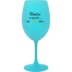 Giftela Šťastie si nekúpiš... ale môžeš si kúpiť víno! - tyrkysový pohár na víno 350 ml Giftela Šťastie si nekúpiš... ale môžeš si kúpiť víno! - tyrkysový pohár na víno 350 ml