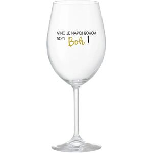 Giftela VÍNO JE BOŽÍ NÁPOJ. JA SOM BOH! - priehľadný pohár na víno 350 ml Giftela VÍNO JE BOŽÍ NÁPOJ. JA SOM BOH! - priehľadný pohár na víno 350 ml