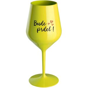 Giftela BUDE PRDEL! - žltý nerozbitný pohár na víno 470 ml Giftela BUDE PRDEL! - žltý nerozbitný pohár na víno 470 ml