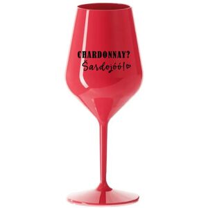 Giftela CHARDONNAY? ŠARDOJÓÓ! - červený nerozbitný pohár na víno 470 ml Giftela CHARDONNAY? ŠARDOJÓÓ! - červený nerozbitný pohár na víno 470 ml