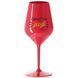 Giftela CHRASTÍ MI JAZYK - červený nerozbitný pohár na víno 470 ml Giftela CHRASTÍ MI JAZYK - červený nerozbitný pohár na víno 470 ml