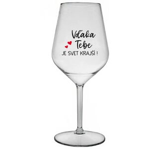 Giftela ĎAKUJEME, ŽE SVET JE KRÁSNY! - priehľadný nerozbitný pohár na víno 470 ml Giftela ĎAKUJEME, ŽE SVET JE KRÁSNY! - priehľadný nerozbitný pohár na víno 470 ml