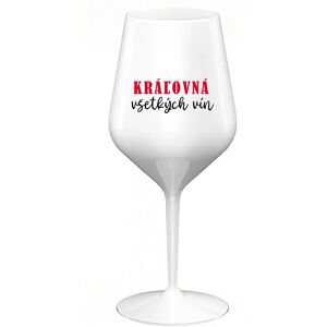 Giftela QUEEN OF ALL WINE - biely nerozbitný pohár na víno 470 ml Giftela QUEEN OF ALL WINE - biely nerozbitný pohár na víno 470 ml
