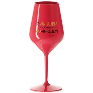 Giftela MILOVAŤ A POTOM ROZPRÁVAŤ - červený nerozbitný pohár na víno 470 ml Giftela MILOVAŤ A POTOM ROZPRÁVAŤ - červený nerozbitný pohár na víno 470 ml