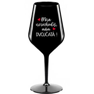 Giftela Nemôžete ma rozbiť, mám DVOJČATÁ! - čierny nerozbitný pohár na víno 470 ml Giftela Nemôžete ma rozbiť, mám DVOJČATÁ! - čierny nerozbitný pohár na víno 470 ml