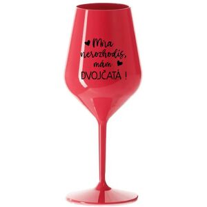 Giftela Nemôžete ma vyhodiť, mám DVOJČATÁ! - červený nerozbitný pohár na víno 470 ml Giftela Nemôžete ma vyhodiť, mám DVOJČATÁ! - červený nerozbitný pohár na víno 470 ml