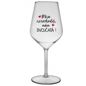 Giftela Nemôžete ma vyhodiť, mám DVOJČATÁ! - priehľadný nerozbitný pohár na víno 470 ml Giftela Nemôžete ma vyhodiť, mám DVOJČATÁ! - priehľadný nerozbitný pohár na víno 470 ml