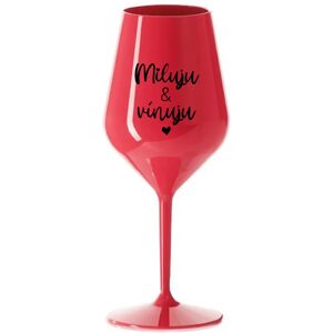 Giftela I LOVE & WINE - červený nerozbitný pohár na víno 470 ml Giftela I LOVE & WINE - červený nerozbitný pohár na víno 470 ml