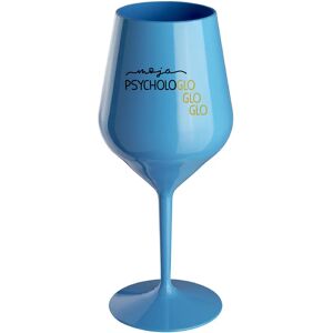 Giftela MOJA PSYCHOLOGLOGLOGLO - modrý nerozbitný pohár na víno 470 ml Giftela MOJA PSYCHOLOGLOGLOGLO - modrý nerozbitný pohár na víno 470 ml