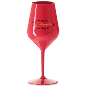 Giftela THE BEST BUT SO PSYCHO GIRL - červený nerozbitný pohár na víno 470 ml Giftela THE BEST BUT SO PSYCHO GIRL - červený nerozbitný pohár na víno 470 ml