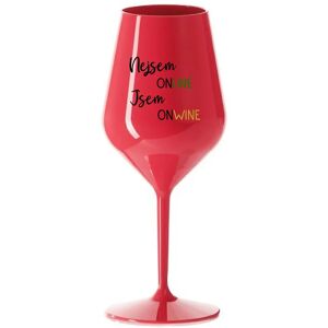 Giftela Nie som ONLINE, som ONWINE - červený nerozbitný pohár na víno 470 ml Giftela Nie som ONLINE, som ONWINE - červený nerozbitný pohár na víno 470 ml