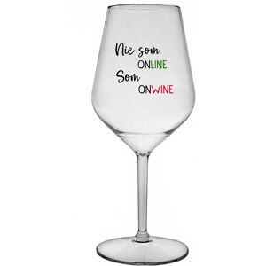 Giftela Nie som ONLINE, som ONWINE - priehľadný nerozbitný pohár na víno 470 ml Giftela Nie som ONLINE, som ONWINE - priehľadný nerozbitný pohár na víno 470 ml