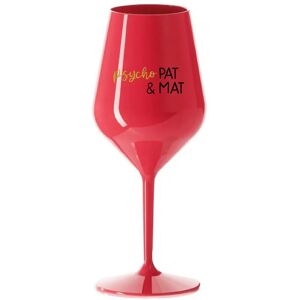Giftela PSYCHO PAT&MAT; - červený nerozbitný pohár na víno 470 ml Giftela PSYCHO PAT&MAT; - červený nerozbitný pohár na víno 470 ml