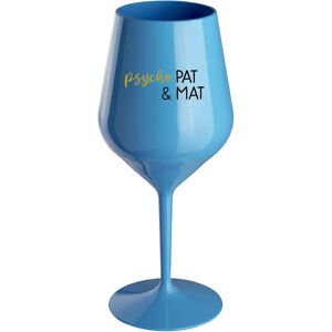 Giftela PSYCHO PAT&MAT; - modrý nerozbitný pohár na víno 470 ml Giftela PSYCHO PAT&MAT; - modrý nerozbitný pohár na víno 470 ml