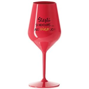 Giftela Šťastie si nekúpite, ale víno áno! - červený nerozbitný pohár na víno 470 ml Giftela Šťastie si nekúpite, ale víno áno! - červený nerozbitný pohár na víno 470 ml