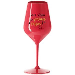 Giftela VAŠA SÉRIA MÁ PRIMA SÉRIU! - červený nerozbitný pohár na víno 470 ml Giftela VAŠA SÉRIA MÁ PRIMA SÉRIU! - červený nerozbitný pohár na víno 470 ml