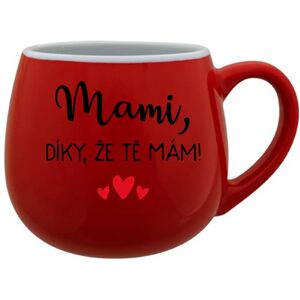 Giftela MAMI, ĎAKUJEM, ŽE ŤA MÁM! - červený keramický hrnček 300 ml Giftela MAMI, ĎAKUJEM, ŽE ŤA MÁM! - červený keramický hrnček 300 ml