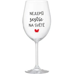 Giftela THE BEST SISTER IN THE WORLD - číry pohár na víno 350 ml Giftela THE BEST SISTER IN THE WORLD - číry pohár na víno 350 ml