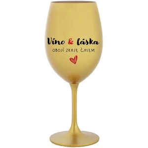 Giftela VÍNO A LÁSKA: Obe chýbajú v čase - zlatý pohár na víno 350 ml Giftela VÍNO A LÁSKA: Obe chýbajú v čase - zlatý pohár na víno 350 ml
