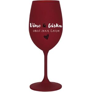 Giftela VÍNO A LÁSKA: OBOJA CHÝBA V ČASE - bordový pohár na víno 350 ml Giftela VÍNO A LÁSKA: OBOJA CHÝBA V ČASE - bordový pohár na víno 350 ml