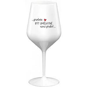 Giftela BECAUSE BEING AN ARTIST IS NOT A JOKE - biely nerozbitný pohár na víno 470 ml Giftela BECAUSE BEING AN ARTIST IS NOT A JOKE - biely nerozbitný pohár na víno 470 ml