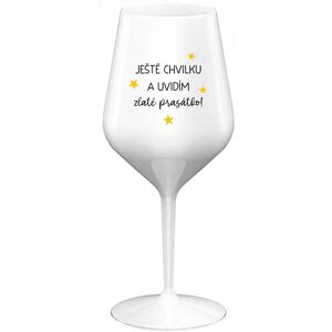 Giftela JUST MOMENT TO SEE THE GOLDEN FRIEND - biely nerozbitný pohár na víno 470 ml Giftela JUST MOMENT TO SEE THE GOLDEN FRIEND - biely nerozbitný pohár na víno 470 ml