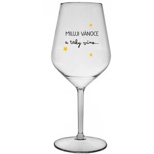 Giftela Milujem Vianoce a rovnako aj víno - číry nerozbitný pohár na víno 470 ml Giftela Milujem Vianoce a rovnako aj víno - číry nerozbitný pohár na víno 470 ml