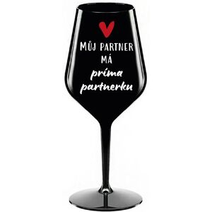 Giftela MY PARTNER MÁ PRIMA PARTNERA - čierny nerozbitný pohár na víno 470 ml Giftela MY PARTNER MÁ PRIMA PARTNERA - čierny nerozbitný pohár na víno 470 ml