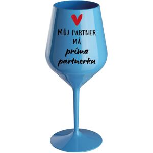 Giftela MY PARTNER MÁ PRIMA PARTNERA - modrý nerozbitný pohár na víno 470 ml Giftela MY PARTNER MÁ PRIMA PARTNERA - modrý nerozbitný pohár na víno 470 ml
