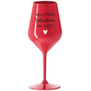 Giftela Na najlepšieho otca na svete - červený nerozbitný pohár na víno 470 ml Giftela Na najlepšieho otca na svete - červený nerozbitný pohár na víno 470 ml