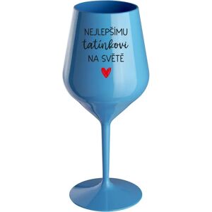 Giftela Pre najlepšieho otca na svete - modrý nerozbitný pohár na víno 470 ml Giftela Pre najlepšieho otca na svete - modrý nerozbitný pohár na víno 470 ml
