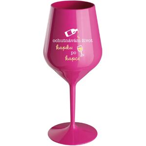 Giftela I TASTE LIFE CAP BY CAP - ružový nerozbitný pohár na víno 470 ml Giftela I TASTE LIFE CAP BY CAP - ružový nerozbitný pohár na víno 470 ml