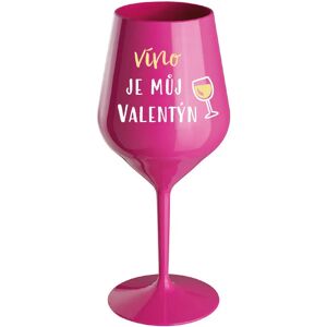 Giftela WINE IS MY VALENTINE - ružový nerozbitný pohár na víno 470 ml Giftela WINE IS MY VALENTINE - ružový nerozbitný pohár na víno 470 ml