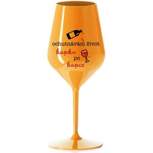 Giftela I TASTE LIFE CAP BY CAP - oranžový nerozbitný pohár na víno 470 ml Giftela I TASTE LIFE CAP BY CAP - oranžový nerozbitný pohár na víno 470 ml