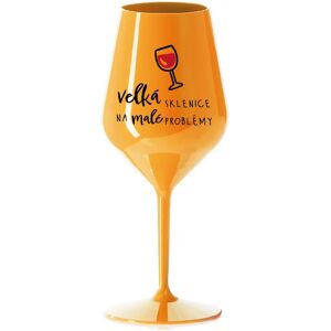 Giftela VEĽKÝ SKLENICA NA MALÉ PROBLÉMY - oranžový nerozbitný pohár na víno 470 ml Giftela VEĽKÝ SKLENICA NA MALÉ PROBLÉMY - oranžový nerozbitný pohár na víno 470 ml