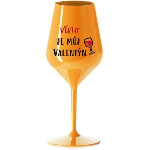 Giftela WINE IS MY VALENTINE - oranžový nerozbitný pohár na víno 470 ml Giftela WINE IS MY VALENTINE - oranžový nerozbitný pohár na víno 470 ml