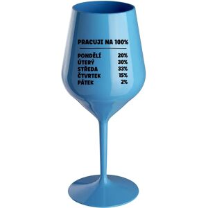 Giftela WORKING 100% - modrý nerozbitný pohár na víno 470 ml Giftela WORKING 100% - modrý nerozbitný pohár na víno 470 ml