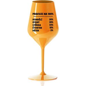 Giftela WORKING 100% - oranžový nerozbitný pohár na víno 470 ml Giftela WORKING 100% - oranžový nerozbitný pohár na víno 470 ml