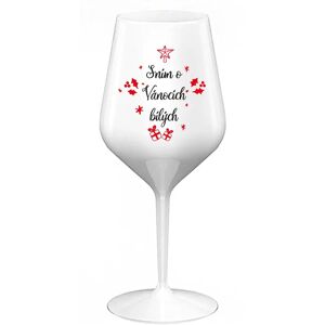 Giftela DREAM OF WHITE CHRISTMAS - biely nerozbitný pohár na víno 470 ml Giftela DREAM OF WHITE CHRISTMAS - biely nerozbitný pohár na víno 470 ml