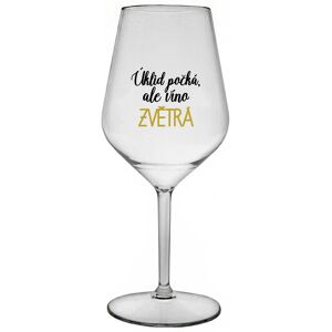 Giftela ČISTENIE POČKÁ, ALE VÍNO ZÍSKA - číry nerozbitný pohár na víno 470 ml Giftela ČISTENIE POČKÁ, ALE VÍNO ZÍSKA - číry nerozbitný pohár na víno 470 ml