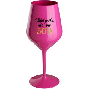 Giftela ČISTENIE POČKÁ, ALE VÍNO VYHRAJE - ružový nerozbitný pohár na víno 470 ml Giftela ČISTENIE POČKÁ, ALE VÍNO VYHRAJE - ružový nerozbitný pohár na víno 470 ml