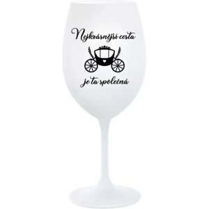 Giftela NAJLEPŠIA CESTA JE SPOLOČNÁ CESTA - pohár na biele víno 350 ml Giftela NAJLEPŠIA CESTA JE SPOLOČNÁ CESTA - pohár na biele víno 350 ml
