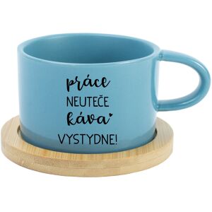 Giftela PRÁCA NEVYHOVUJE, KÁVA VÝBORNÁ! - modrý hrnček s makrónkou 200 ml Giftela PRÁCA NEVYHOVUJE, KÁVA VÝBORNÁ! - modrý hrnček s makrónkou 200 ml