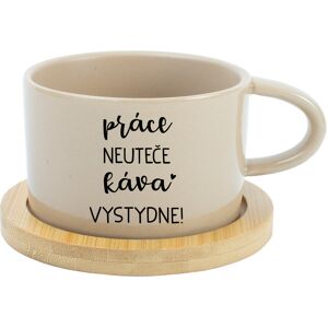 Giftela PRÁCA NEVYHOVUJE, KÁVA VÝBORNÁ! - krémový hrnček s makrónkou 200 ml Giftela PRÁCA NEVYHOVUJE, KÁVA VÝBORNÁ! - krémový hrnček s makrónkou 200 ml