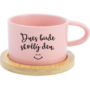 Giftela TODAY WILL BE A GREAT DAY - ružový hrnček s makrónkou 200 ml Giftela TODAY WILL BE A GREAT DAY - ružový hrnček s makrónkou 200 ml
