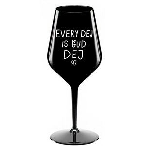 Giftela EVERY DEJ IS GUD DEJ - čierny nerozbitný pohár na víno 470 ml Giftela EVERY DEJ IS GUD DEJ - čierny nerozbitný pohár na víno 470 ml
