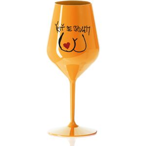 Giftela RIŤ SO SRDCOM - oranžový nerozbitný pohár na víno 470 ml Giftela RIŤ SO SRDCOM - oranžový nerozbitný pohár na víno 470 ml
