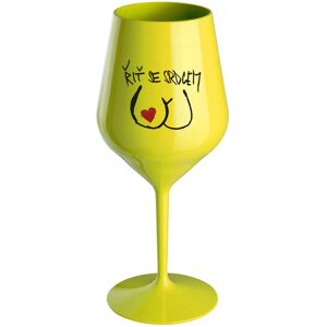 Giftela RIŤ SO SRDCOM - žltý nerozbitný pohár na víno 470 ml Giftela RIŤ SO SRDCOM - žltý nerozbitný pohár na víno 470 ml