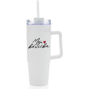 Giftela MOJE KAVIČKA - biely cestovný termohrnček s priehľadným viečkom 900 ml Giftela MOJE KAVIČKA - biely cestovný termohrnček s priehľadným viečkom 900 ml